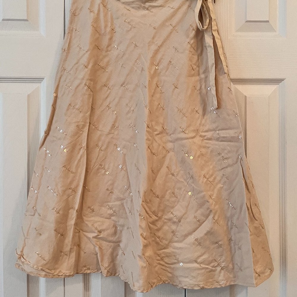 Odille for Anthropologie Cream Skirt w/ Clear Sequins (size 6)